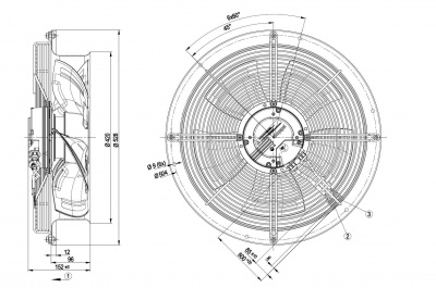 Вентилятор осевой ebmpapst W3G400CC2251 Вентилятор осевой ebmpapst W3G400CC2251