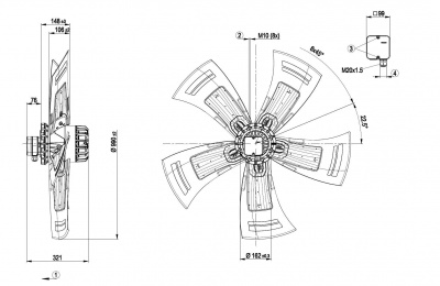 Вентилятор осевой ebmpapst A6D990AX0506 Вентилятор осевой ebmpapst A6D990AX0506