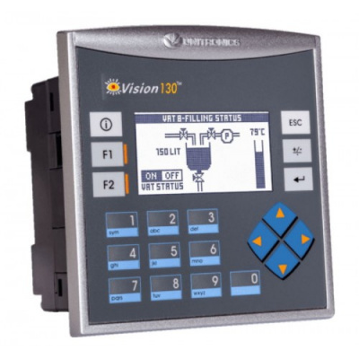 V130-33-R34 Контроллер Vision экран 2.4 дюйма , вх./вых: 20 DI, 2 AI/DI, 12 RO Unitronics