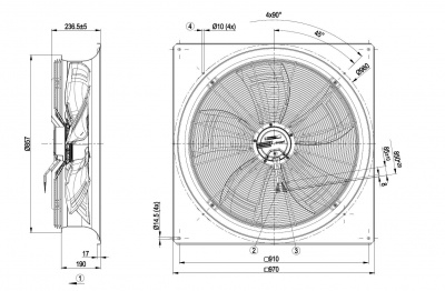Вентилятор осевой ebmpapst W3G800GM6721 Вентилятор осевой ebmpapst W3G800GM6721